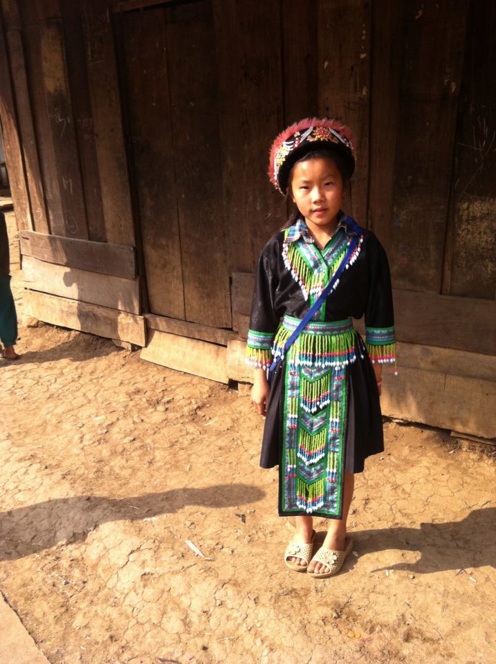 hmong girl, luang prabrang village, laos